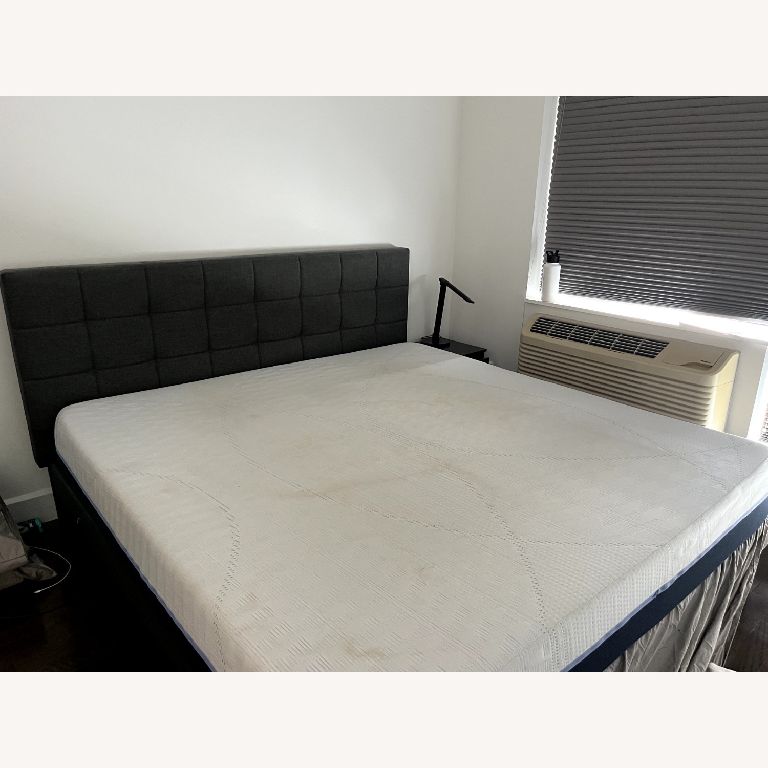 Dark Gray Fabric King Bed - image-3