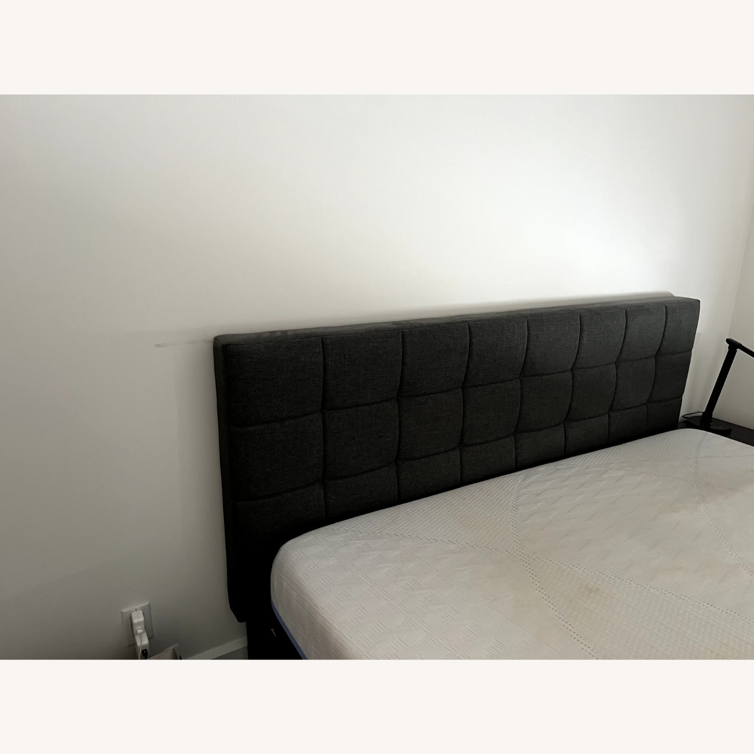 Dark Gray Fabric King Bed - image-2