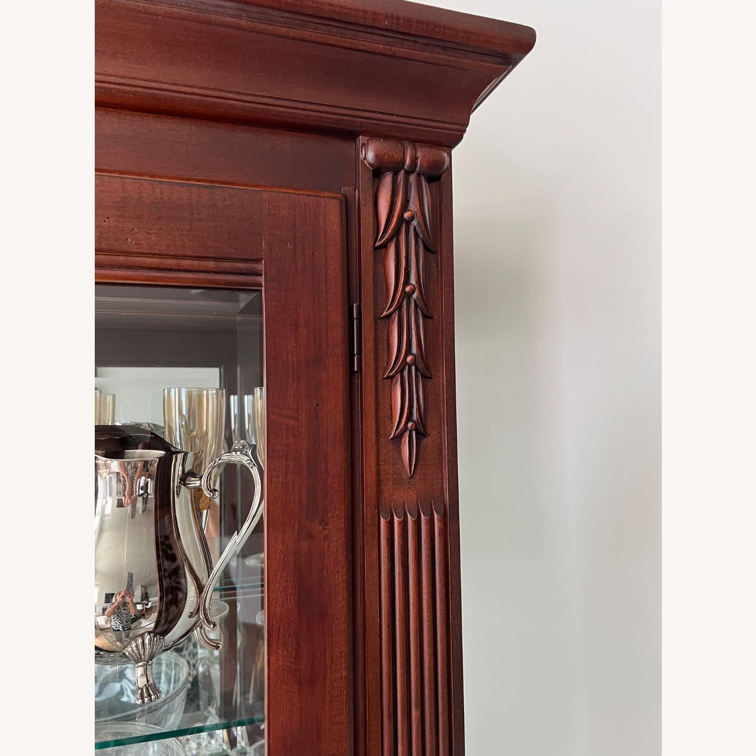 Ethan Allen Brown Wood and Glass Display Cabinet - image-5