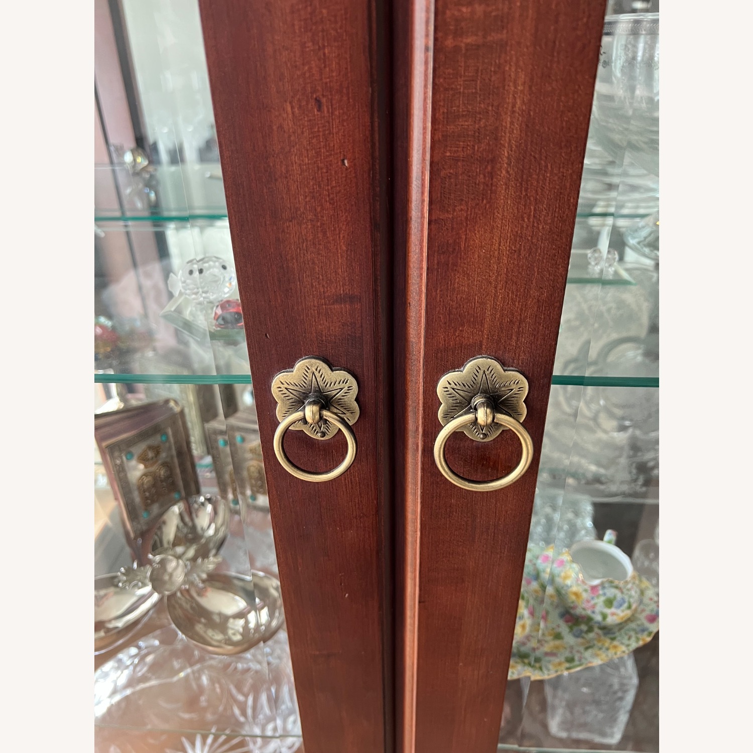 Ethan Allen Brown Wood and Glass Display Cabinet - image-6