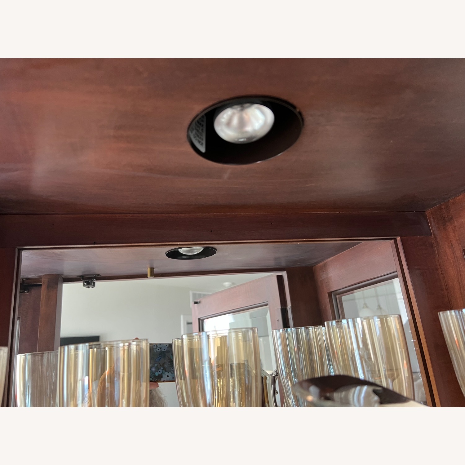 Ethan Allen Brown Wood and Glass Display Cabinet - image-7