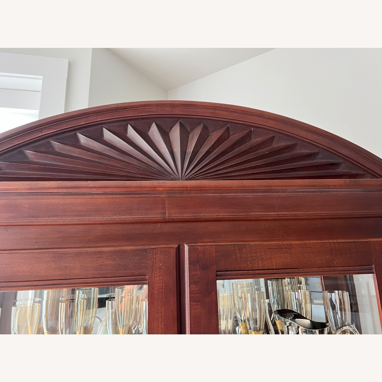 Ethan Allen Brown Wood and Glass Display Cabinet - image-4