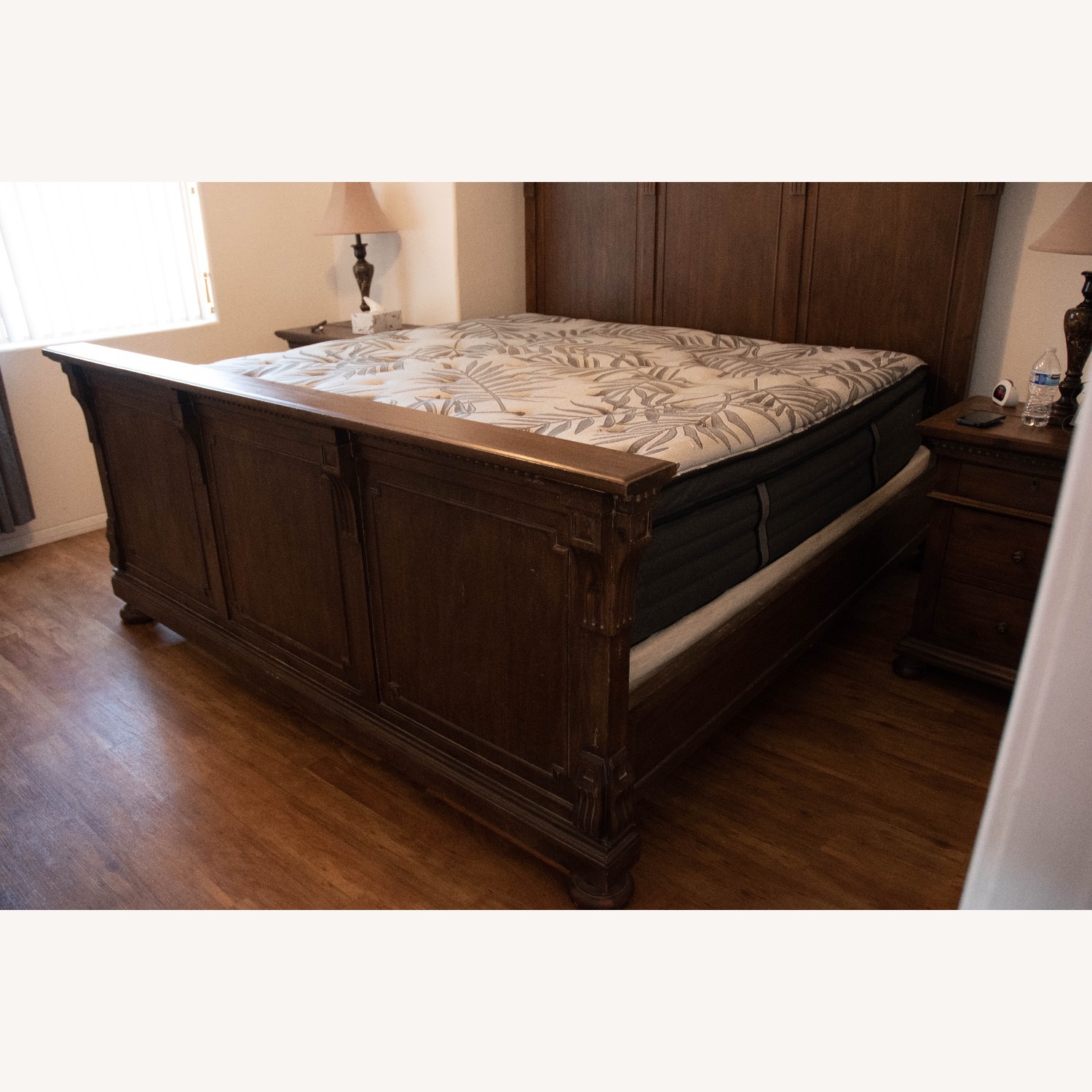 Restoration Hardware St. James Dark Brown Wood King Bed - image-4