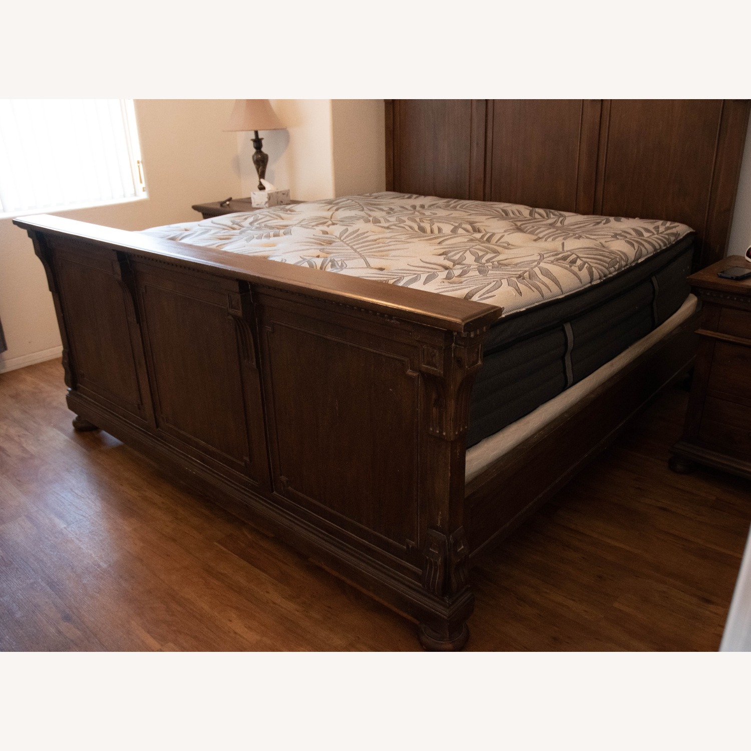 Restoration Hardware St. James Dark Brown Wood King Bed - image-2