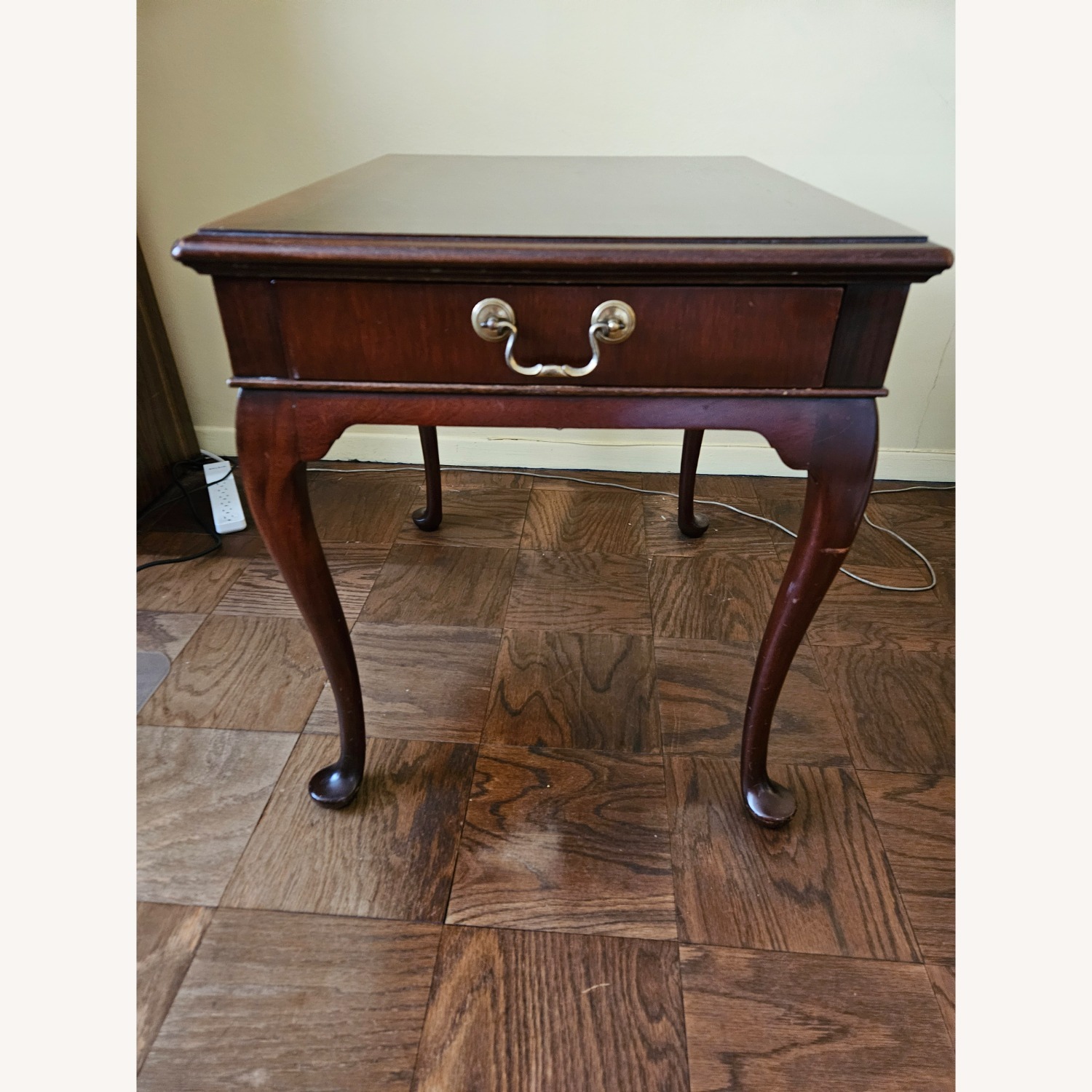 Dark Brown Wood Side Table - image-2