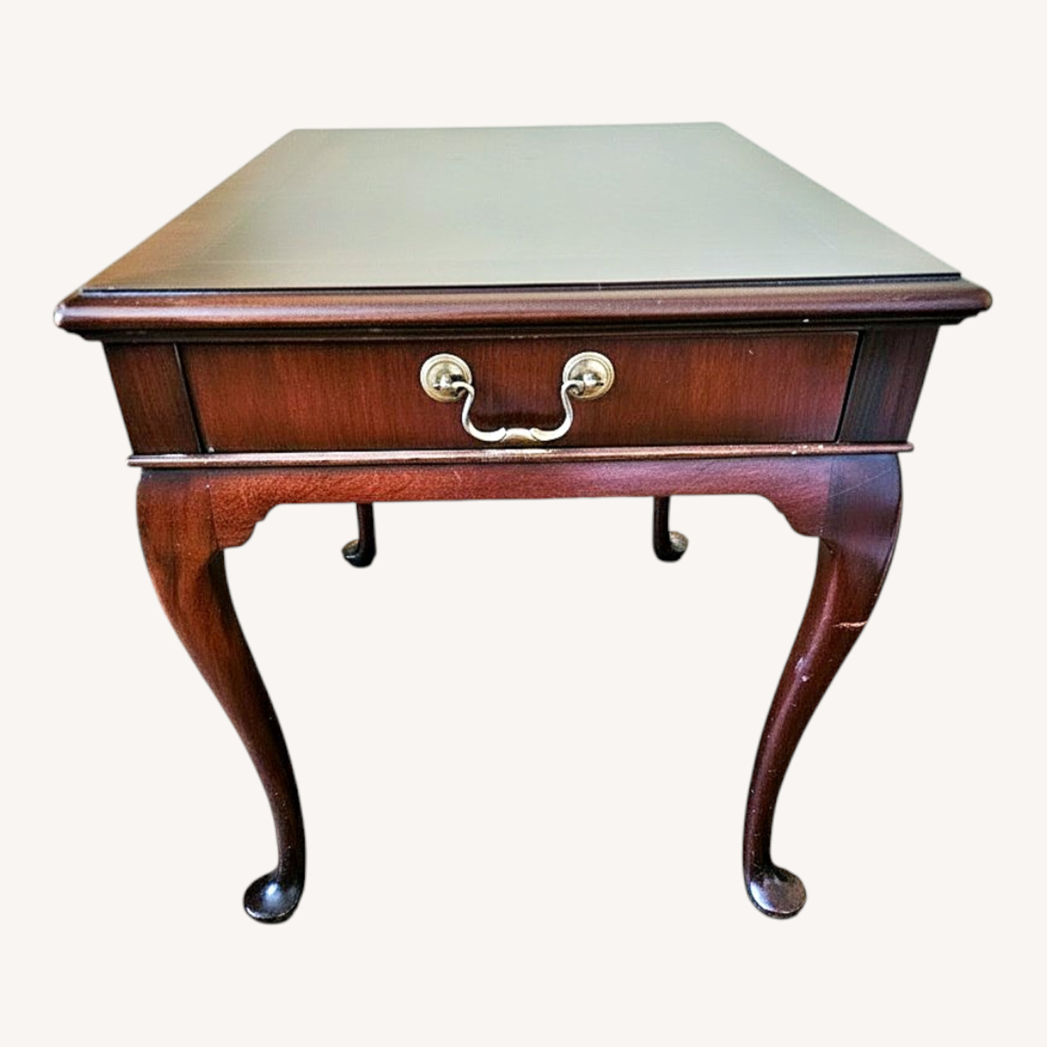 Dark Brown Wood Side Table - image-0