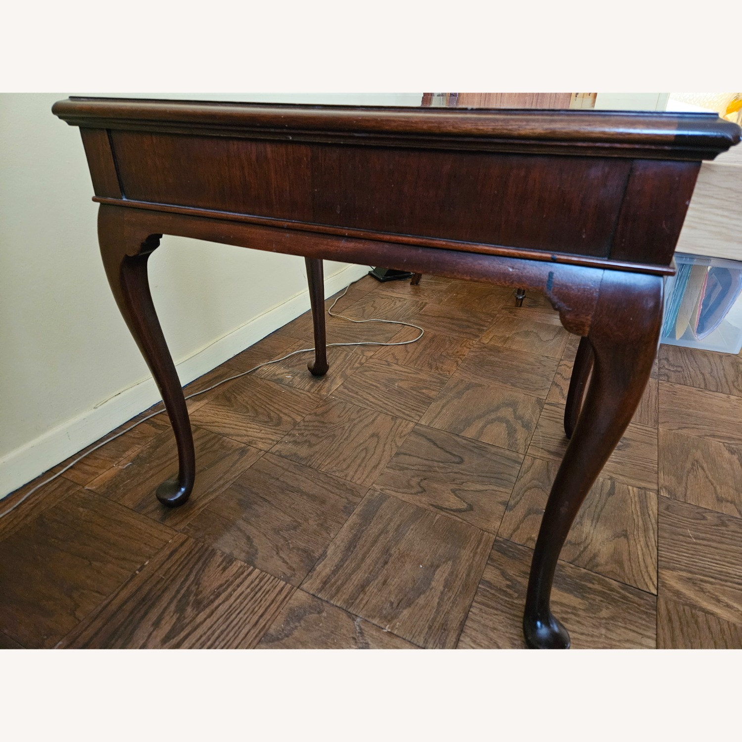 Dark Brown Wood Side Table - image-3