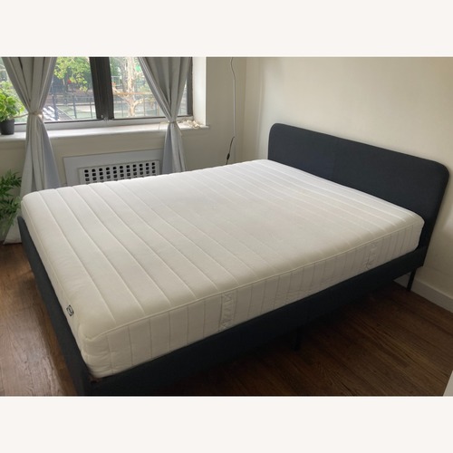 Used IKEA Slattum Queen Dark Gray Bed for sale on AptDeco