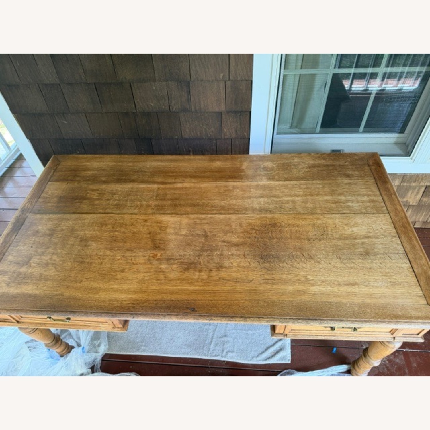 Vintage/Antique Light Brown Wood Desk - image-4