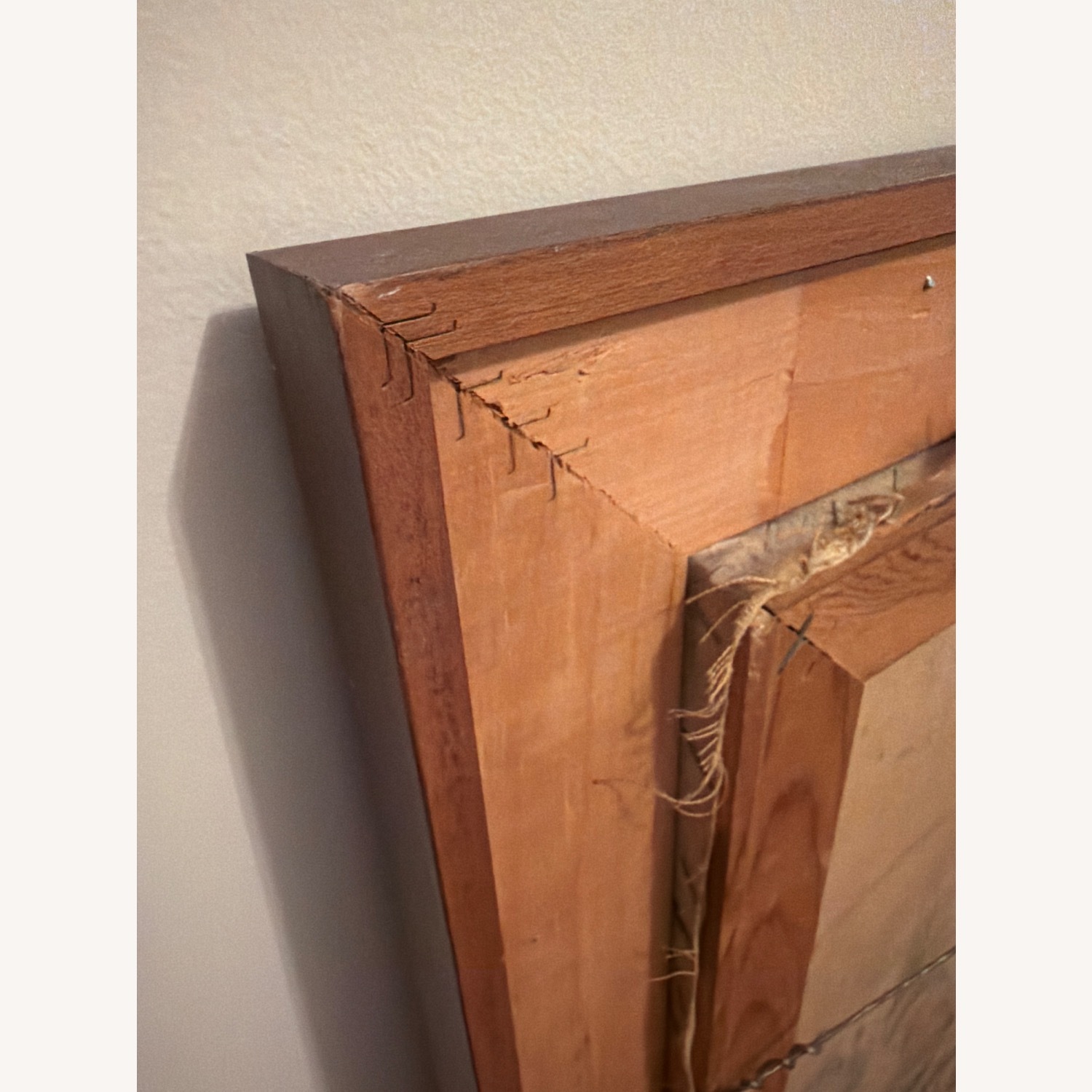 Canvas Teak frame Mid Century Painting  - image-9