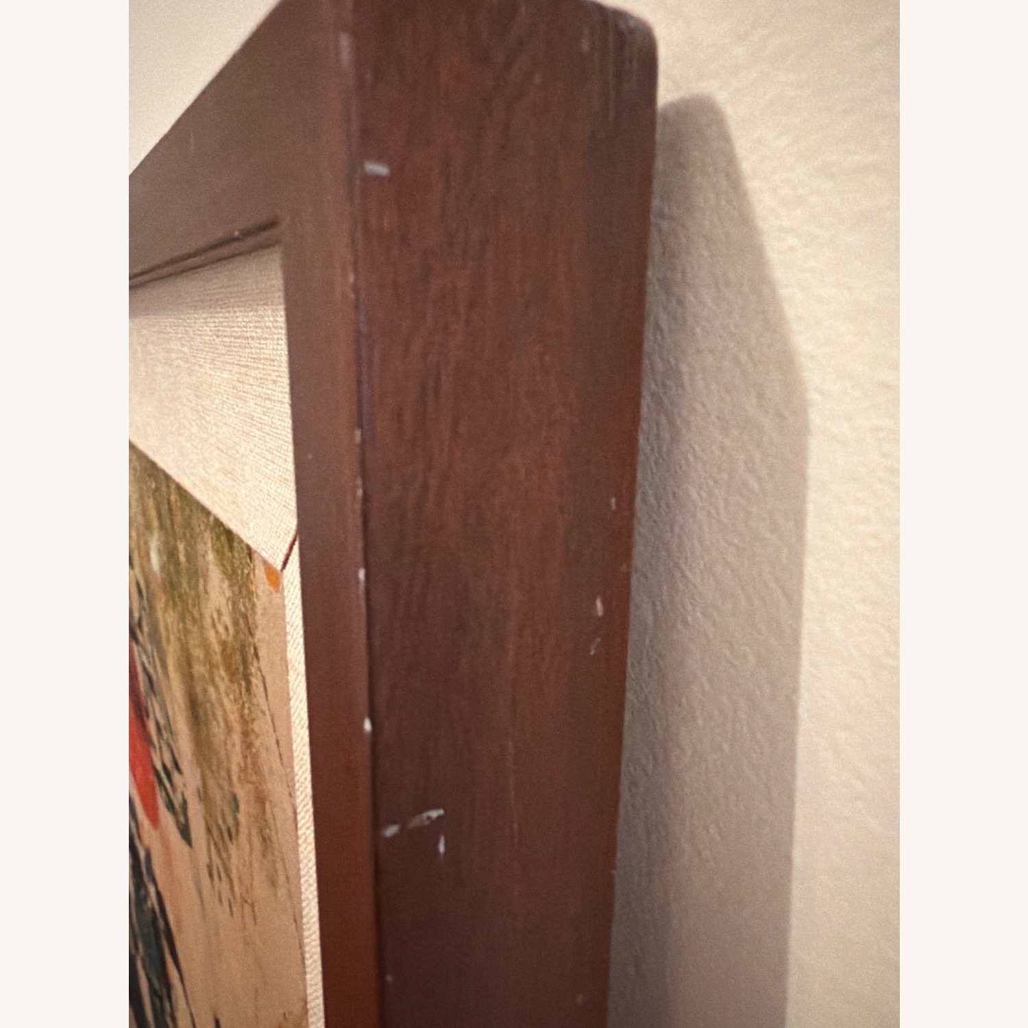Canvas Teak frame Mid Century Painting  - image-4