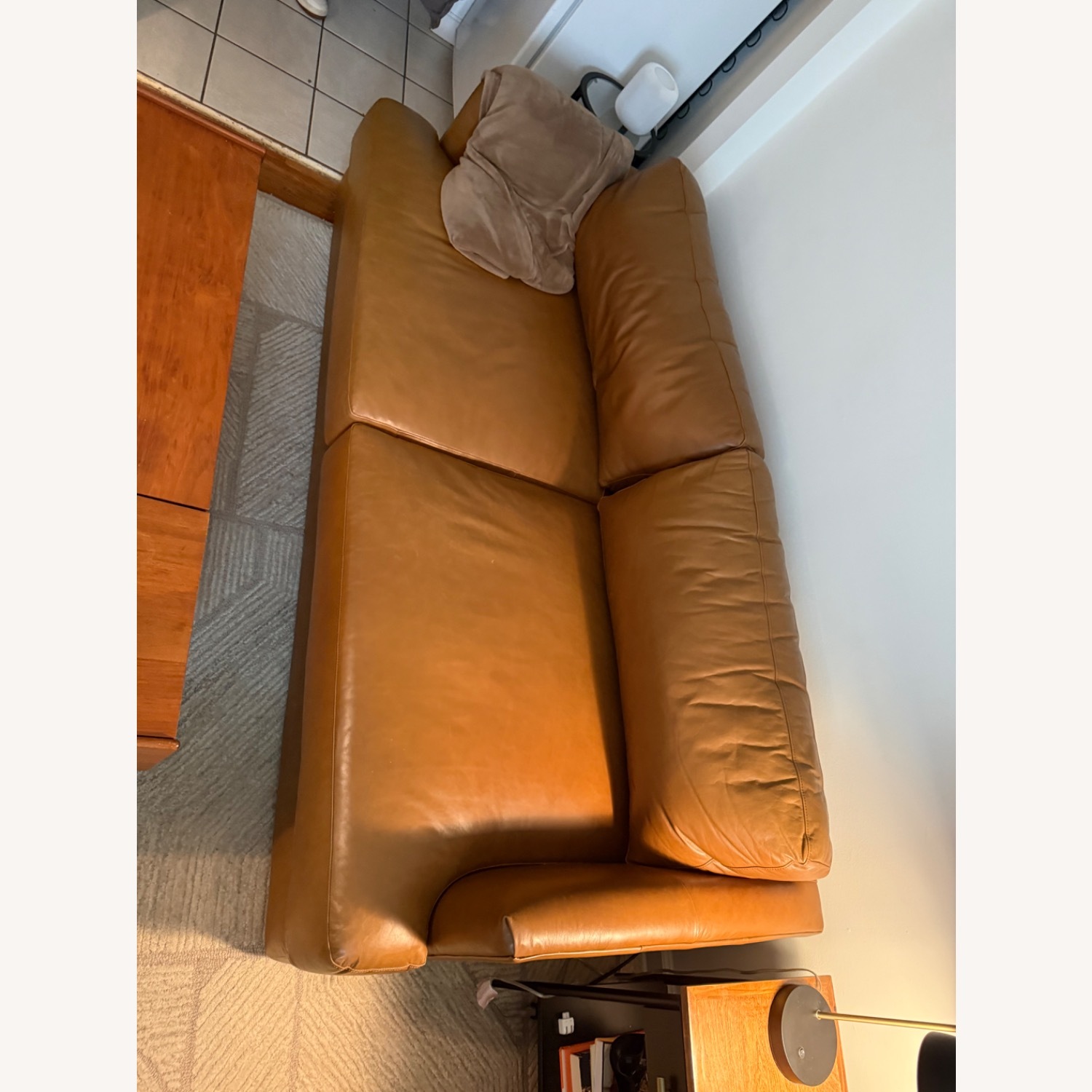West Elm Haven 84” Leather Sofa - image-2