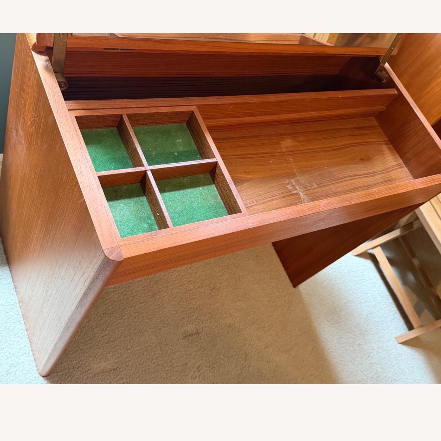 Mid Century Teak Desk/Vanity - image-9