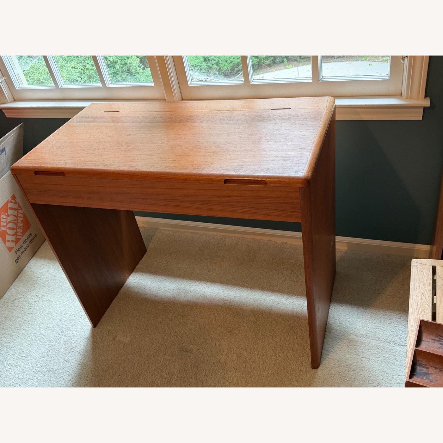 Mid Century Teak Desk/Vanity - image-7