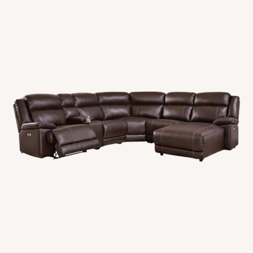 Used VonKurt 6-Piece Power Leather Reclining Sectional for sale on AptDeco