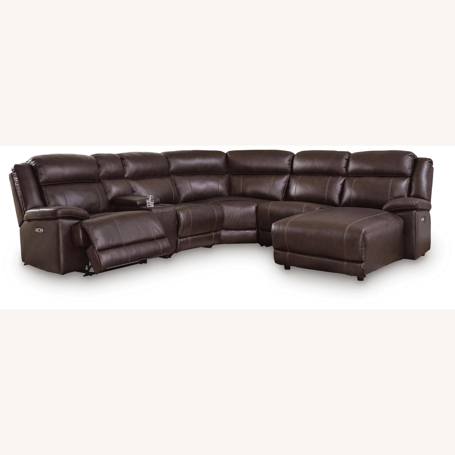 VonKurt 6-Piece Power Leather Reclining Sectional - image-6