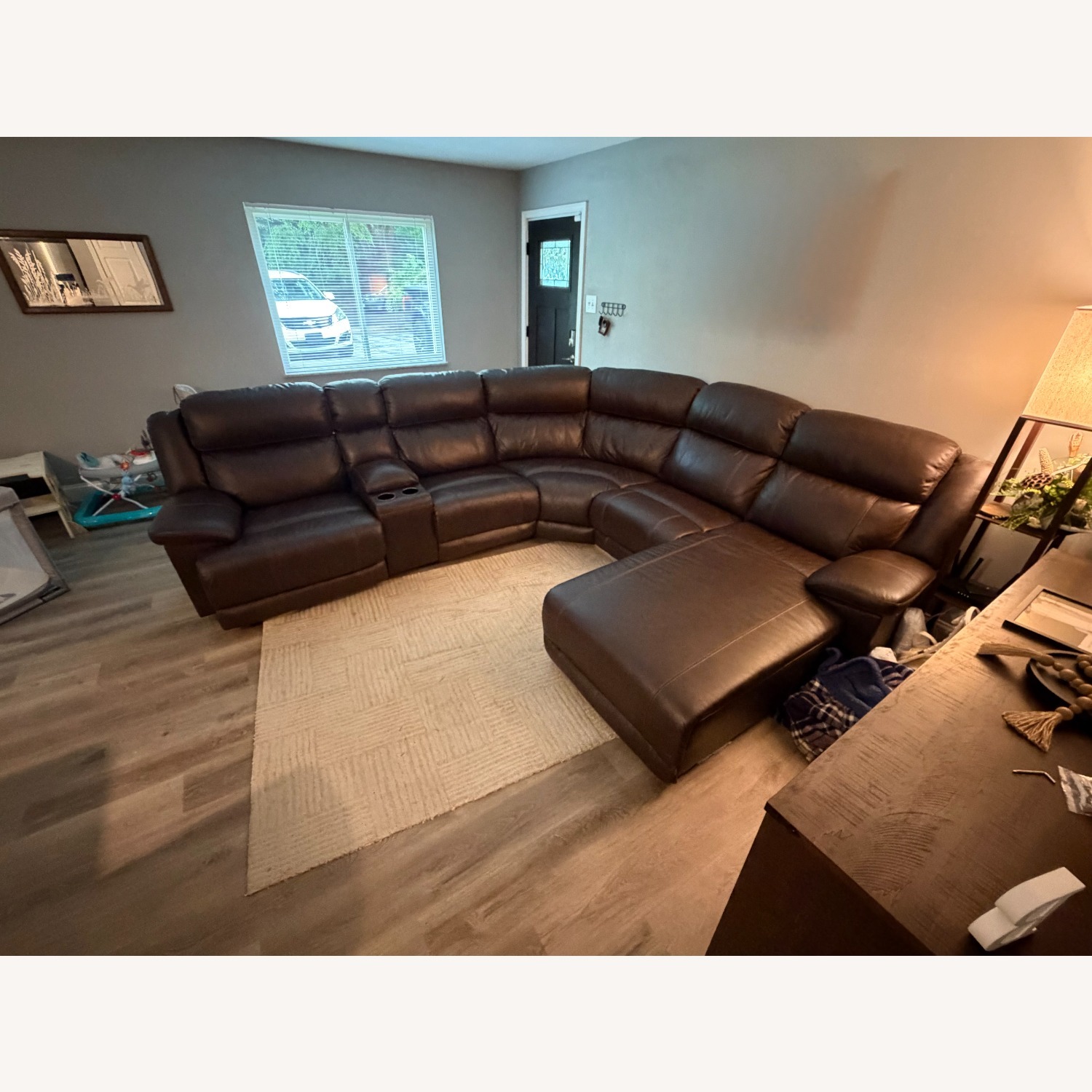 VonKurt 6-Piece Power Leather Reclining Sectional - image-2