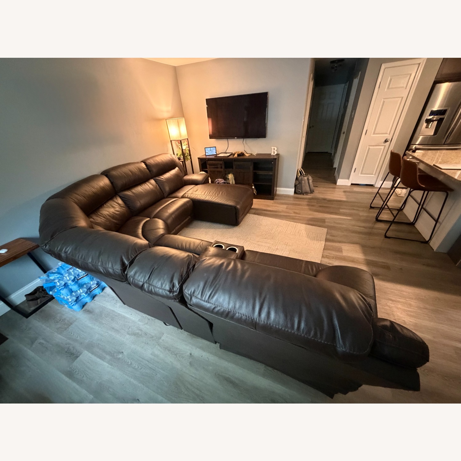 VonKurt 6-Piece Power Leather Reclining Sectional - image-3