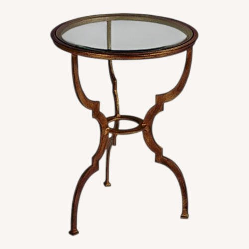 Used Ethan Allen Belle Transparent Glass Side Table for sale on AptDeco