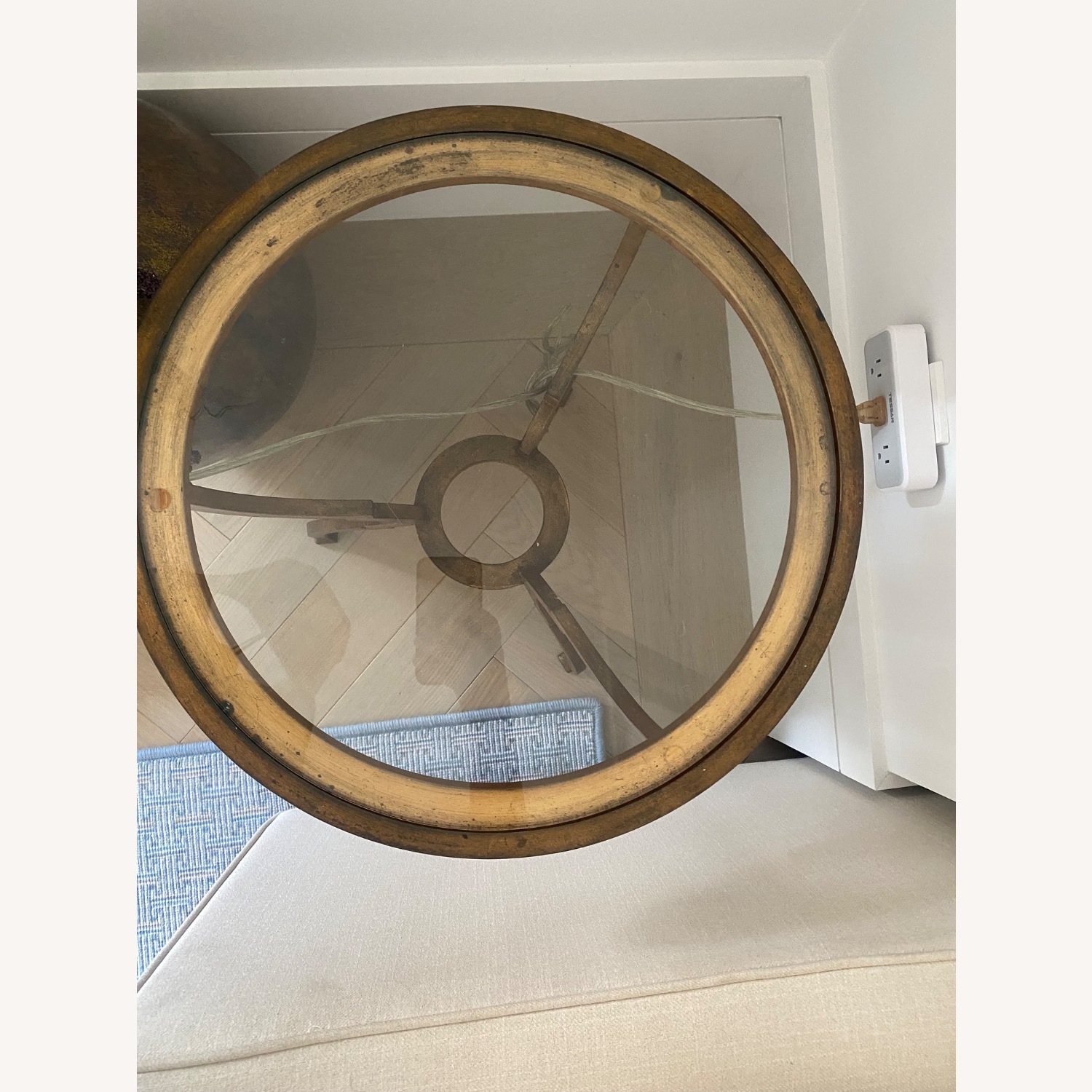 Ethan Allen Belle Transparent Glass Side Table - image-1