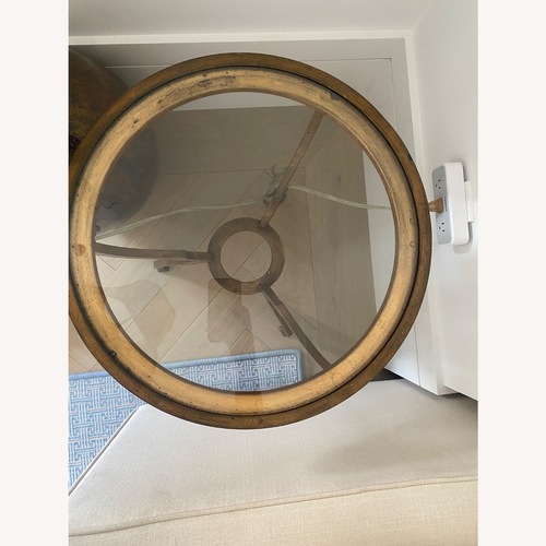Used Ethan Allen Belle Transparent Glass Side Table for sale on AptDeco