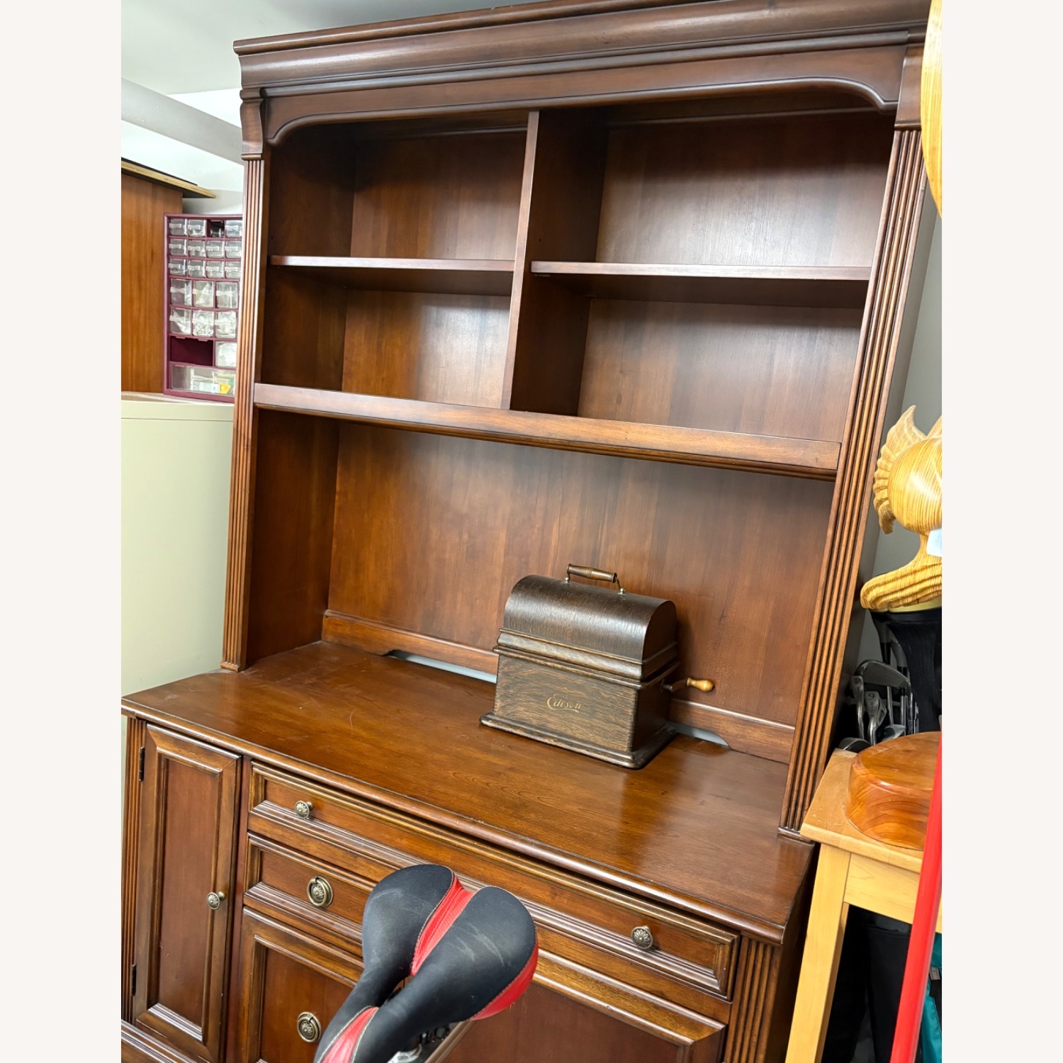Dark Brown Wood Armoire - image-3