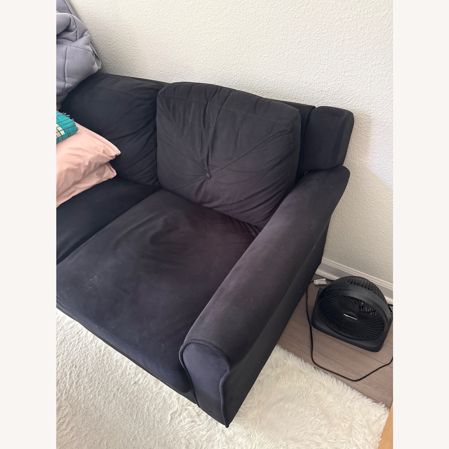 Wayfair Black Fabric 3+ Seater Sofa - image-3