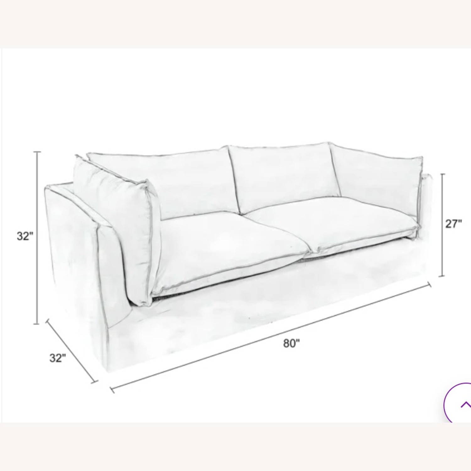 Wayfair 80" Upholstered Down Slip Cover Sofa  - image-2