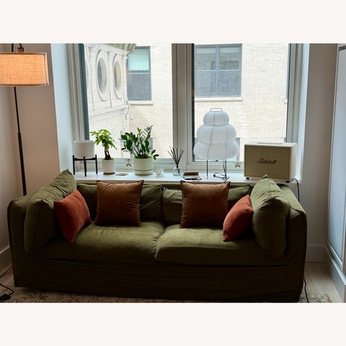 Used Wayfair 80" Upholstered Down Slip Cover Sofa  for sale on AptDeco