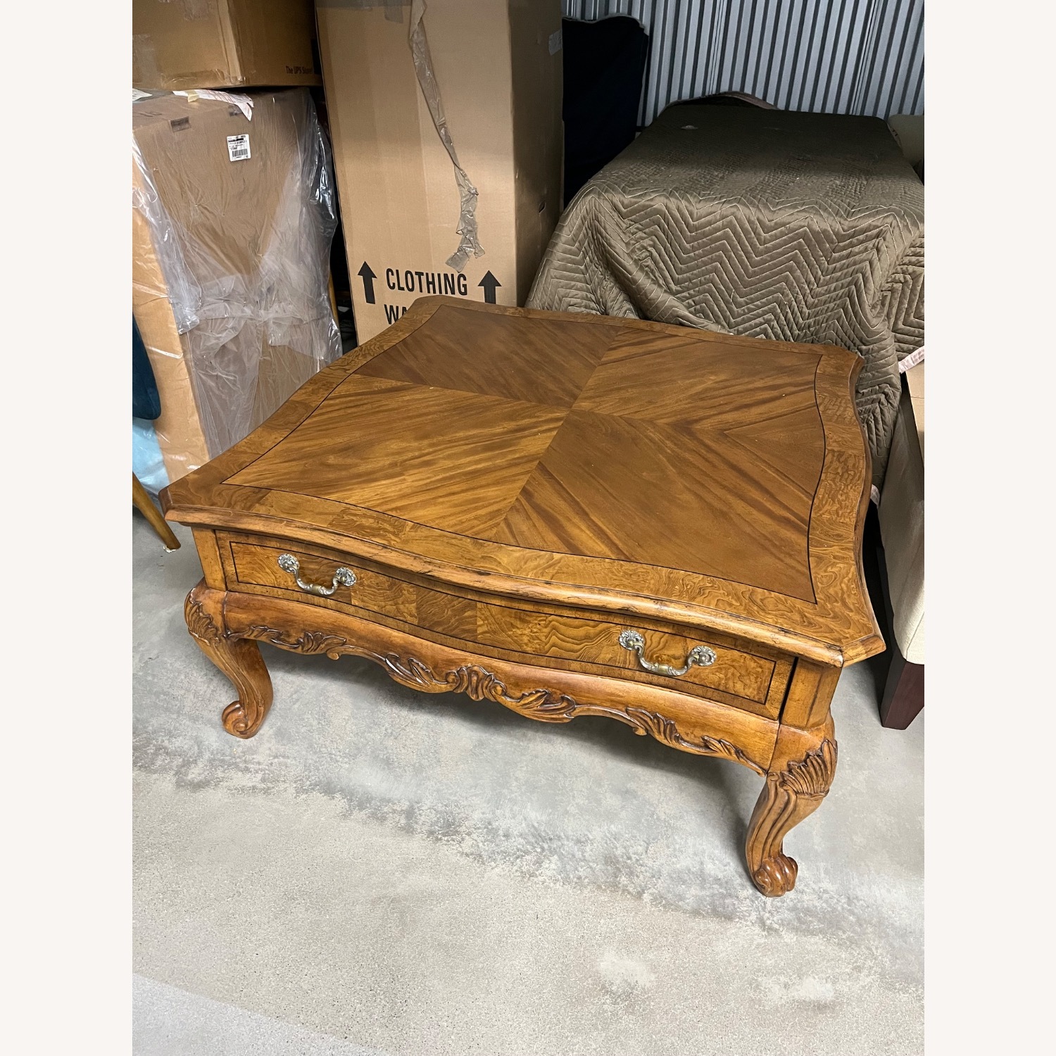 Light Brown Wood Desk - image-3