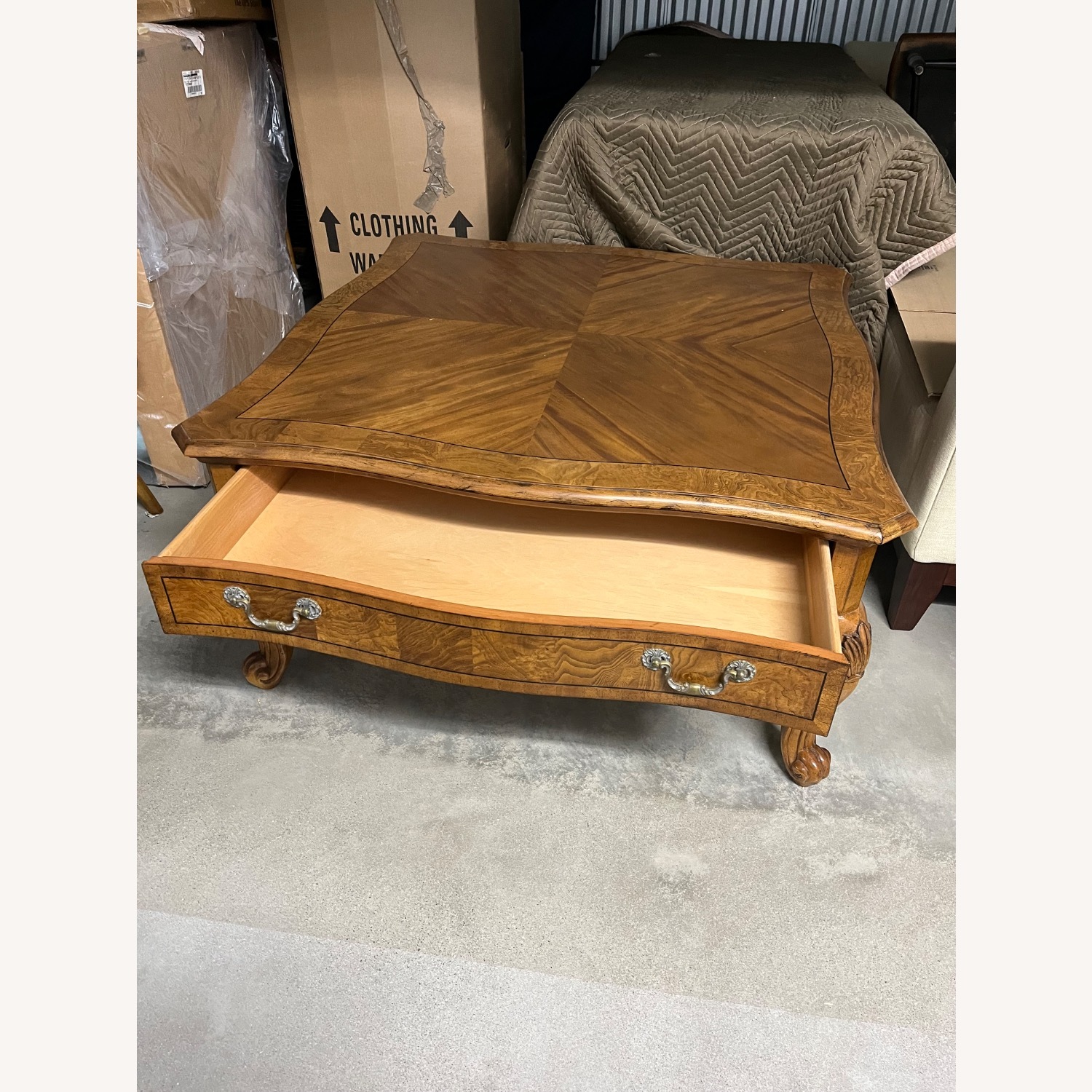 Light Brown Wood Desk - image-1