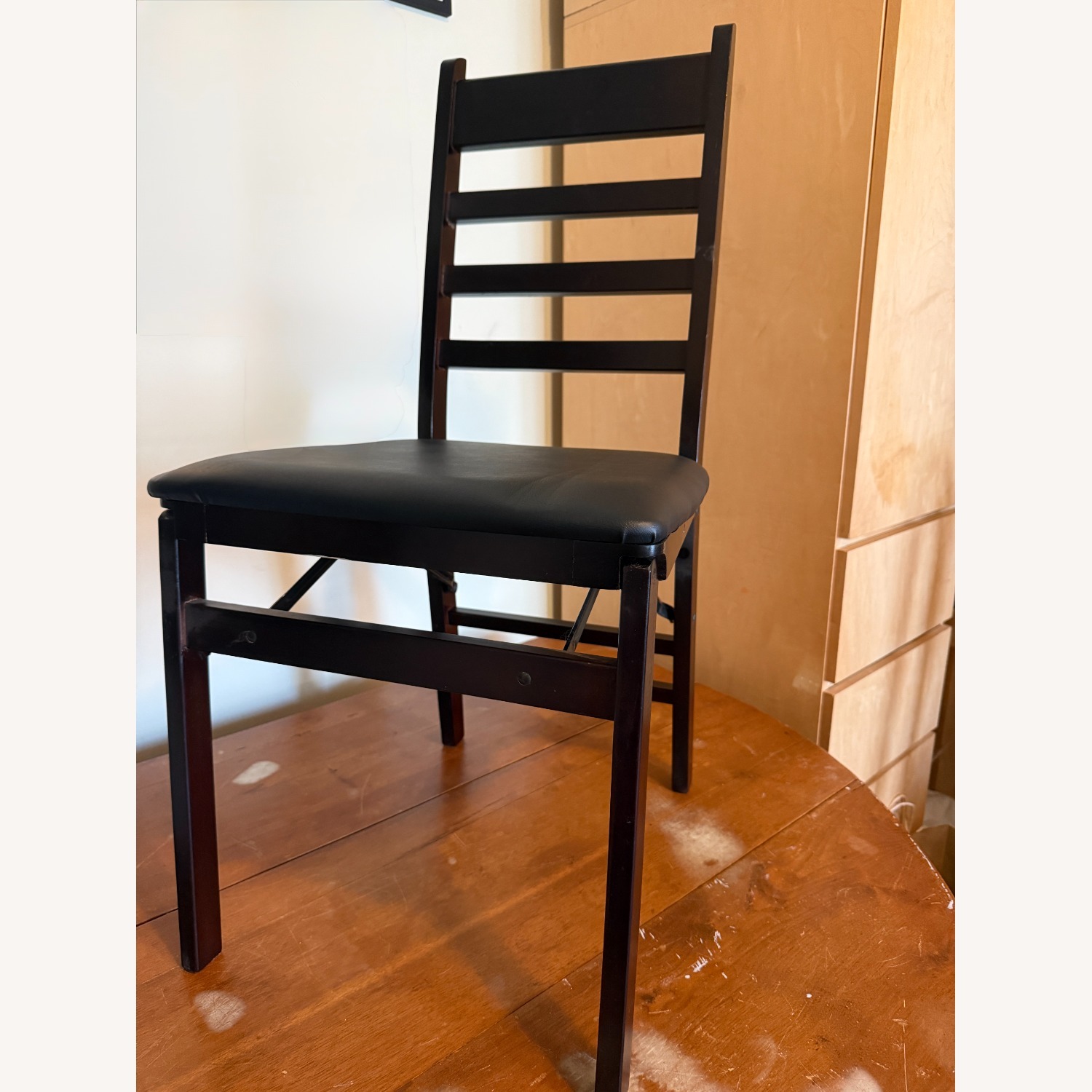Amazon Set of 4 Dark Brown Wood Folding Dining Chairs - image-1
