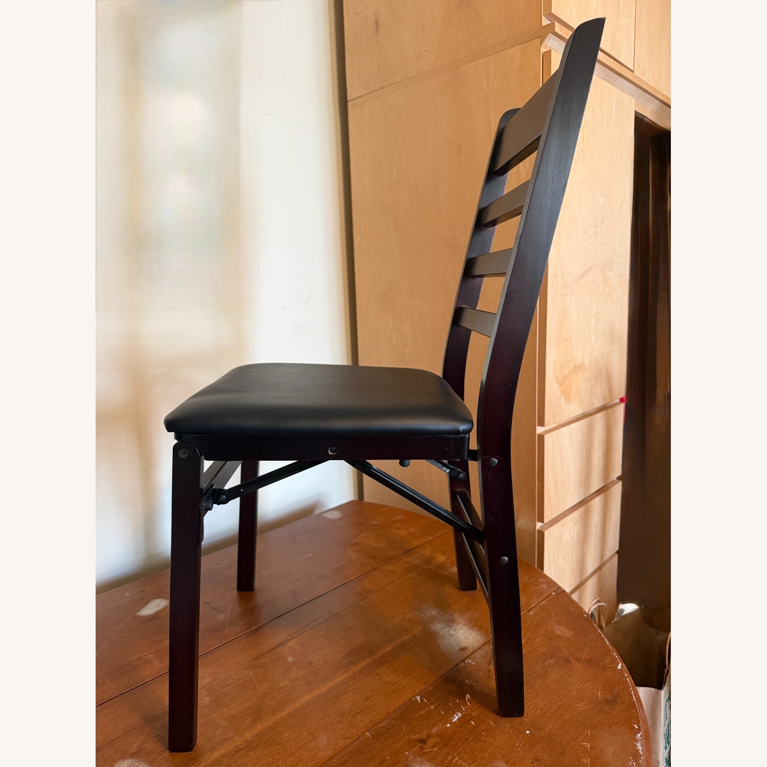 Amazon Set of 4 Dark Brown Wood Folding Dining Chairs - image-3