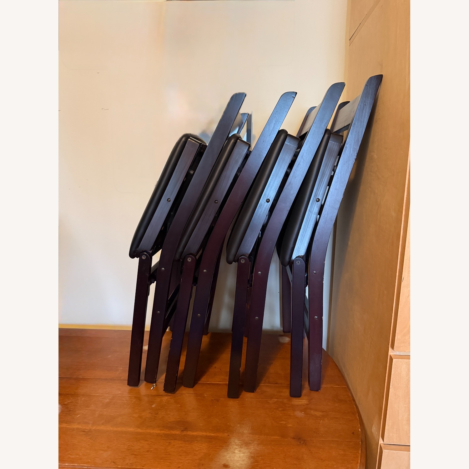 Amazon Set of 4 Dark Brown Wood Folding Dining Chairs - image-5