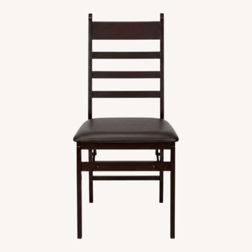 Used Amazon Set of 4 Dark Brown Wood Folding Dining Chairs for sale on AptDeco