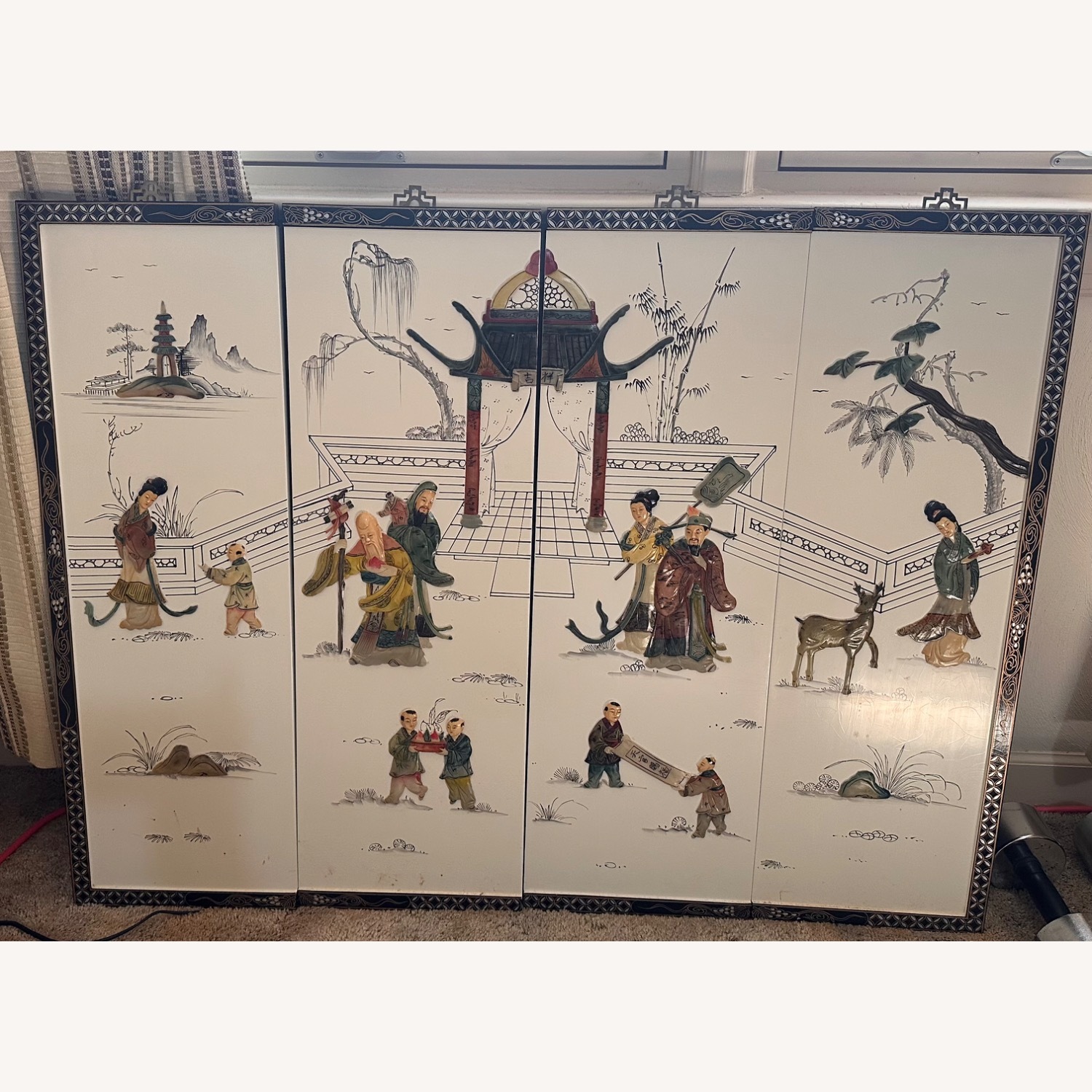  Vintage Asian Wall Art Panels 12” x 36”  4  - image-1