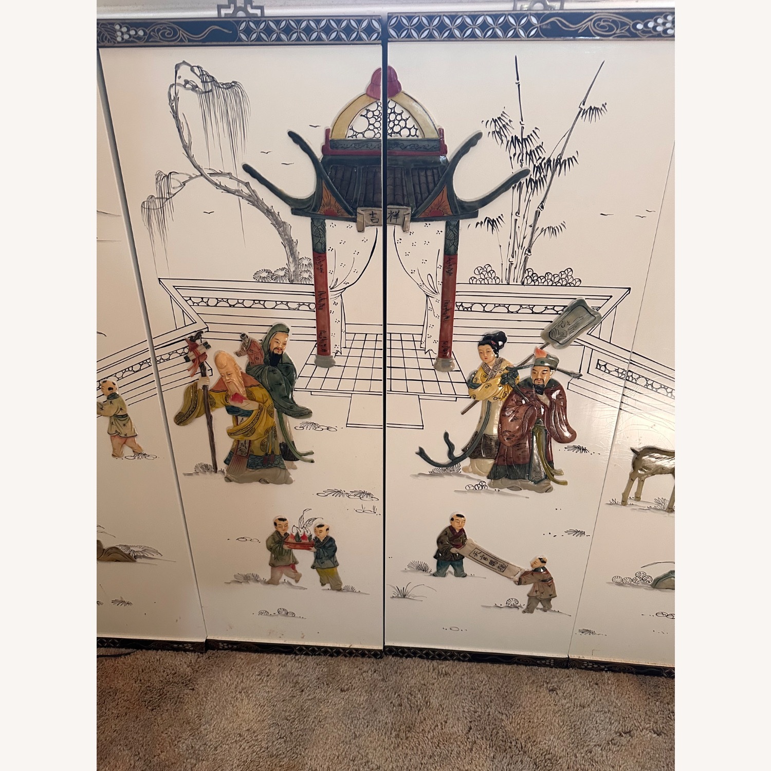  Vintage Asian Wall Art Panels 12” x 36”  4  - image-3