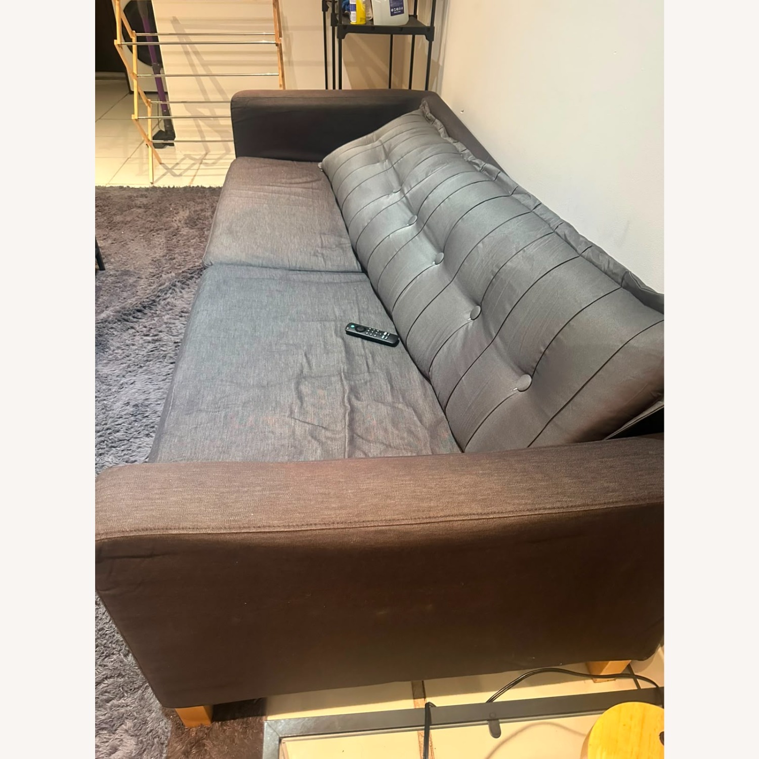 Dark Gray Sofa Bed Modern and Compact - image-3