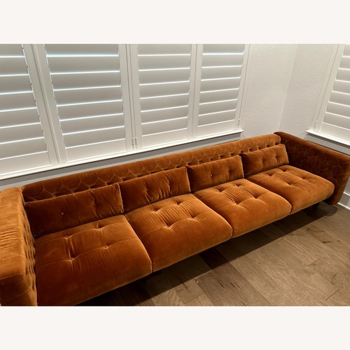 Used CB2 Gianfranco Frattini Velvet 4-Seater Sofa for sale on AptDeco