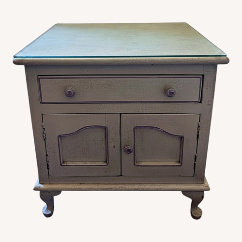Used Custom Made Distressed White/Lavender Nightstands for sale on AptDeco