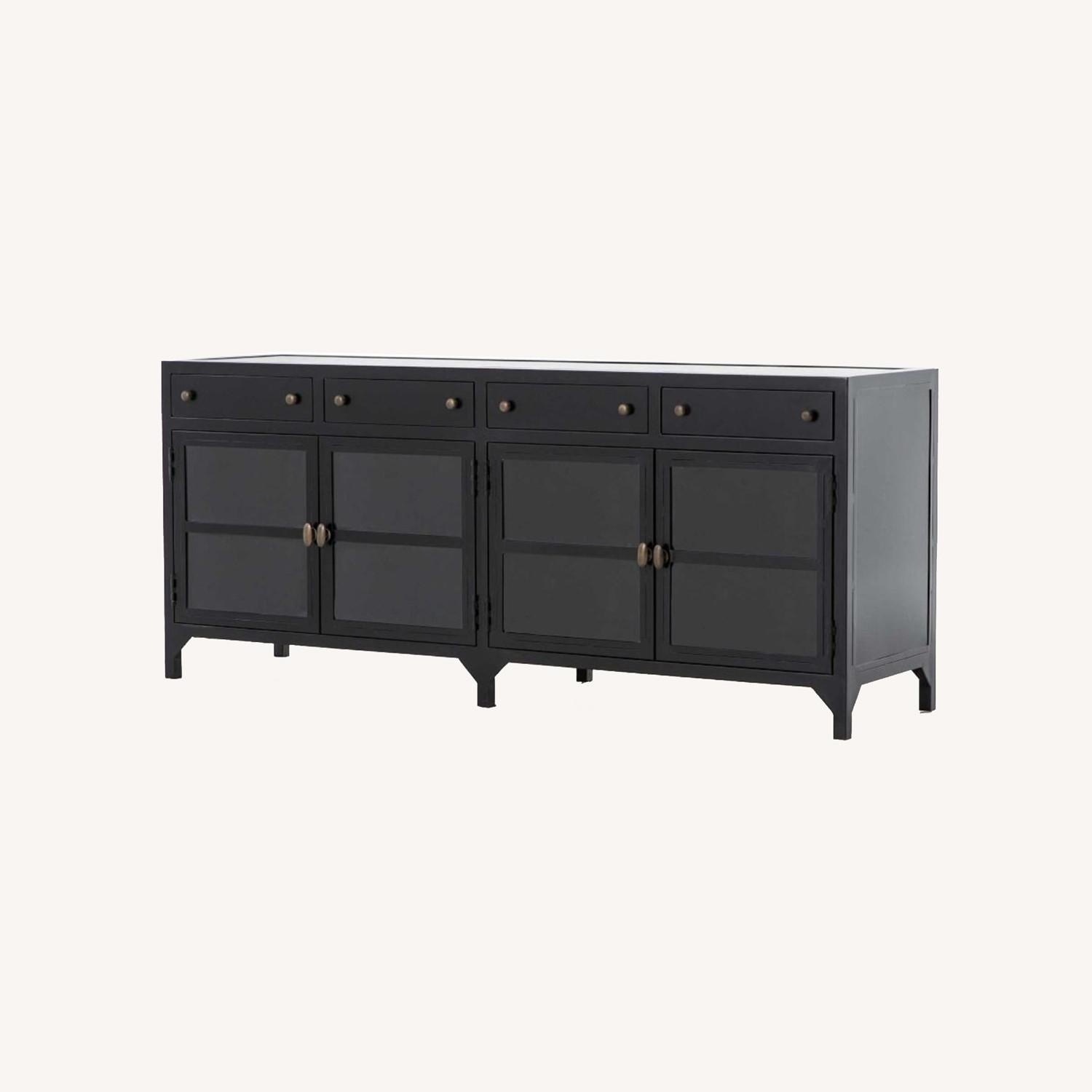4 Drawer Cabinet Iron and Glass in Black - image-11