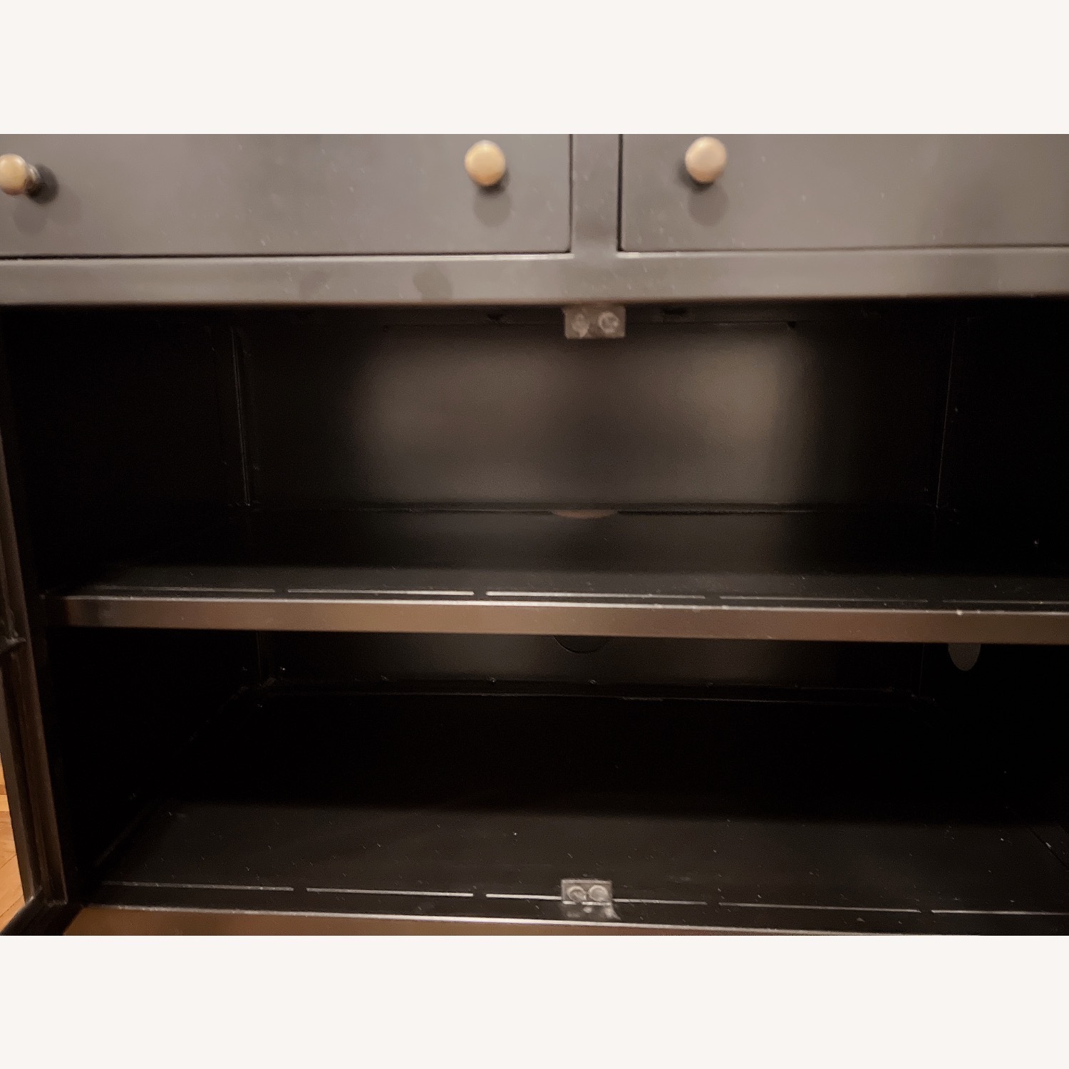 4 Drawer Cabinet Iron and Glass in Black - image-3