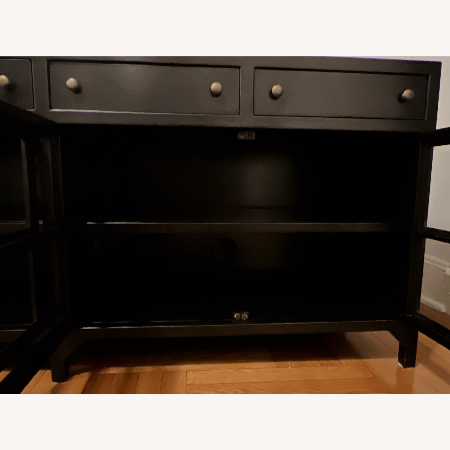 4 Drawer Cabinet Iron and Glass in Black - image-4