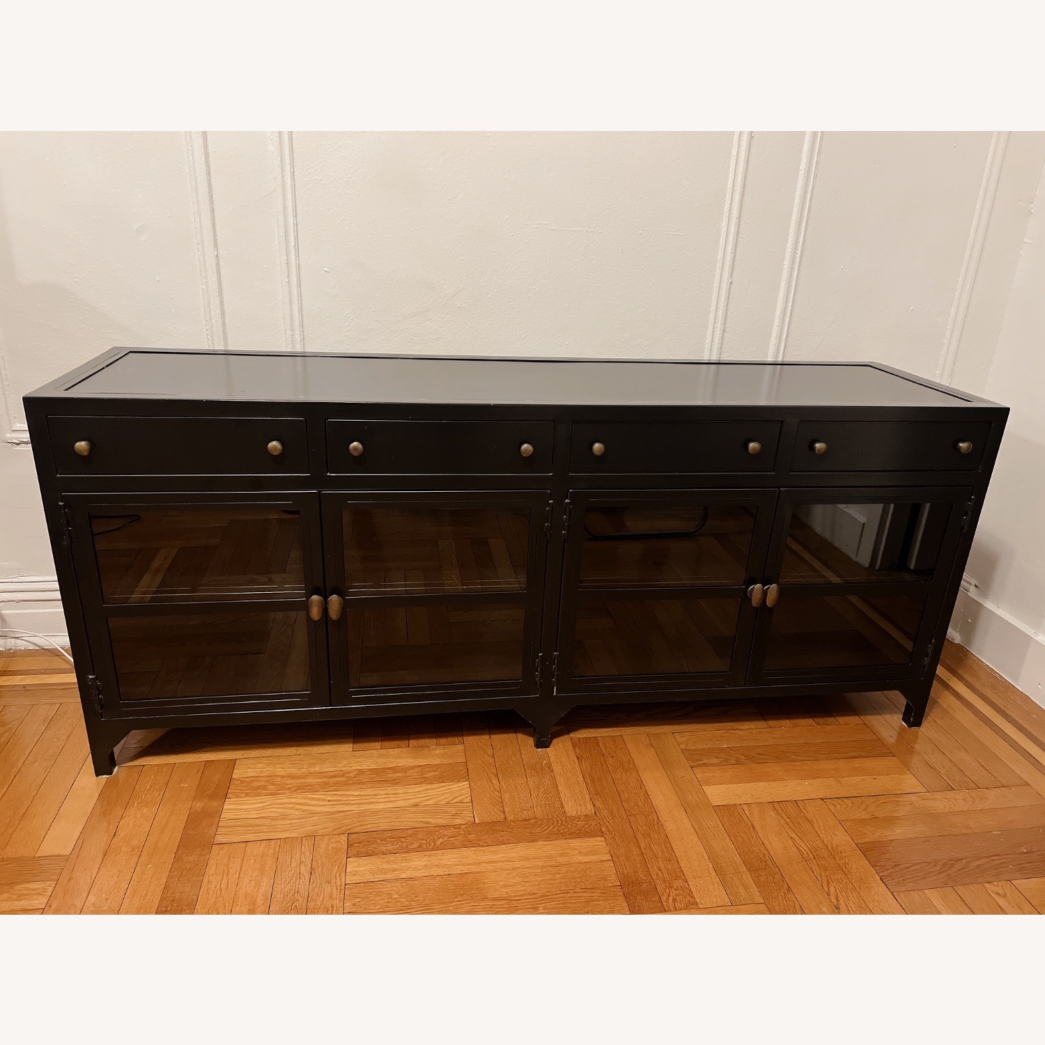 4 Drawer Cabinet Iron and Glass in Black - image-5