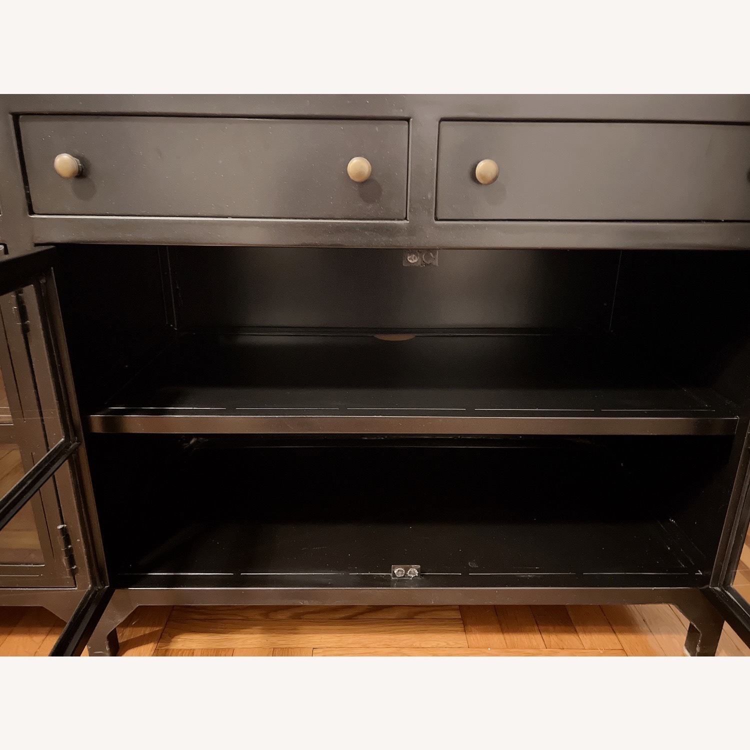 4 Drawer Cabinet Iron and Glass in Black - image-2