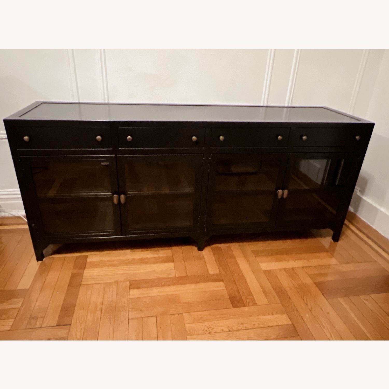 4 Drawer Cabinet Iron and Glass in Black - image-1