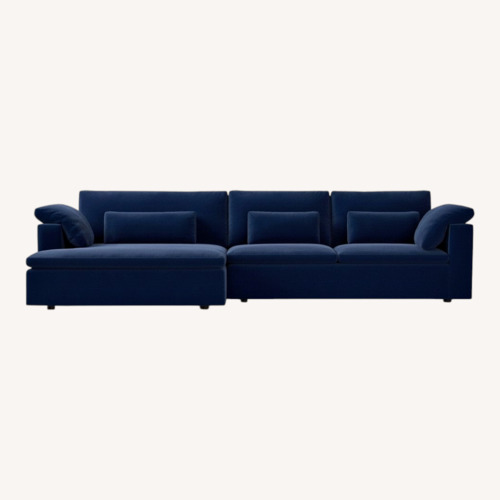 Used West Elm Harmony Navy Fabric 2 Piece Sectional for sale on AptDeco