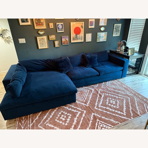 Used West Elm Harmony Navy Fabric 2 Piece Sectional for sale on AptDeco