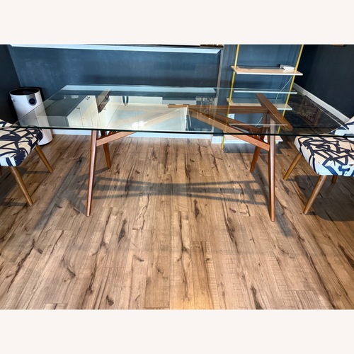 Used West Elm Jensen Glass Dining Table for sale on AptDeco