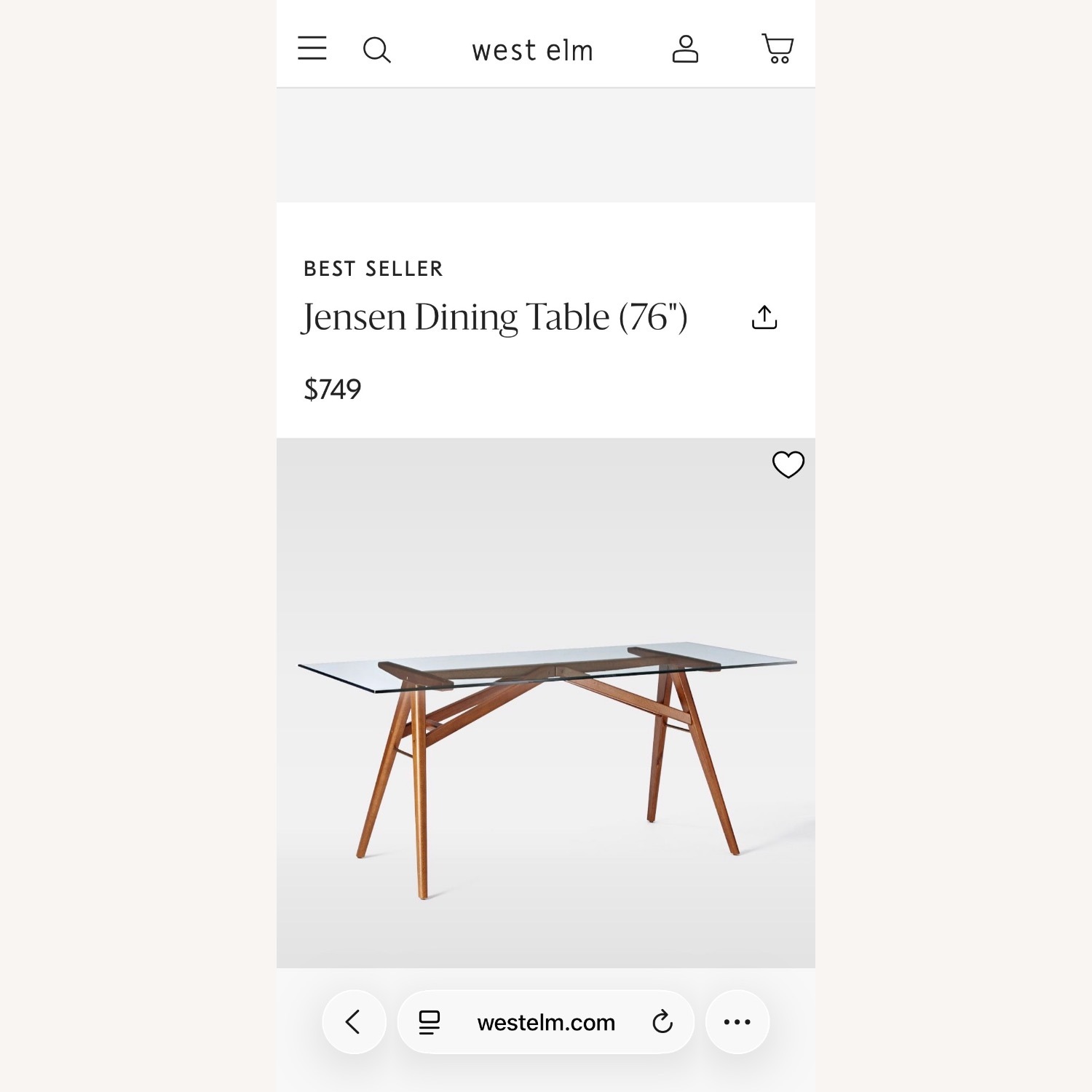 West Elm Jensen Glass Dining Table - image-3